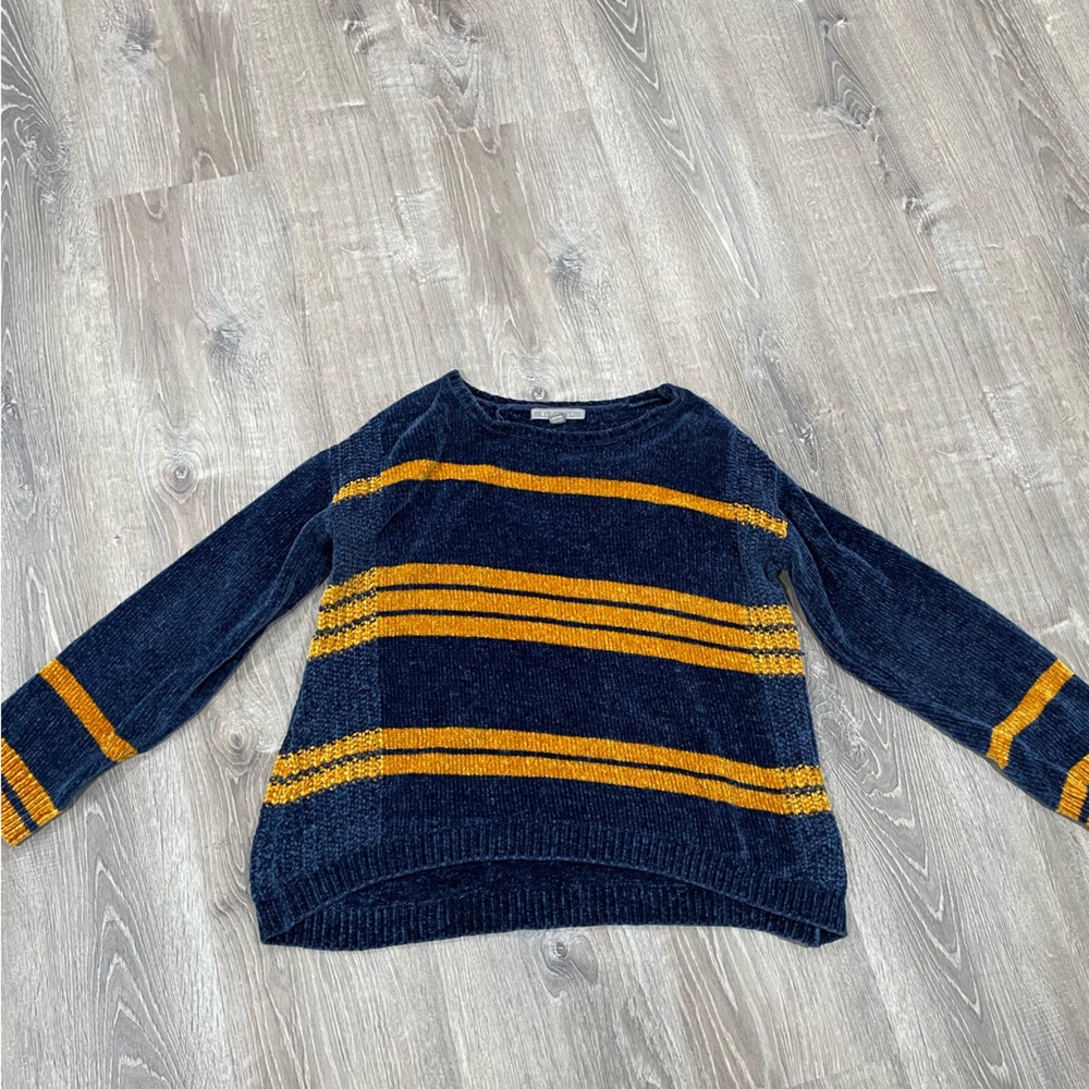 Navy & Yellow Striped Knitted Sweater